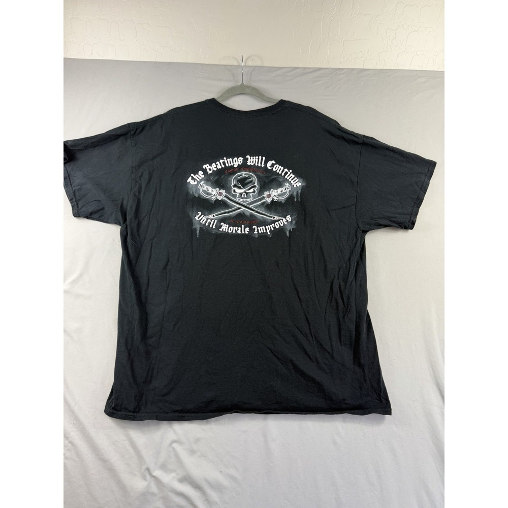 Gildan Captain Punishment Shirt Skull Graphic Black Military Mens 2x Tee Y2K